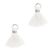 Mini Quaste Ibiza Style 1cm Silver-white